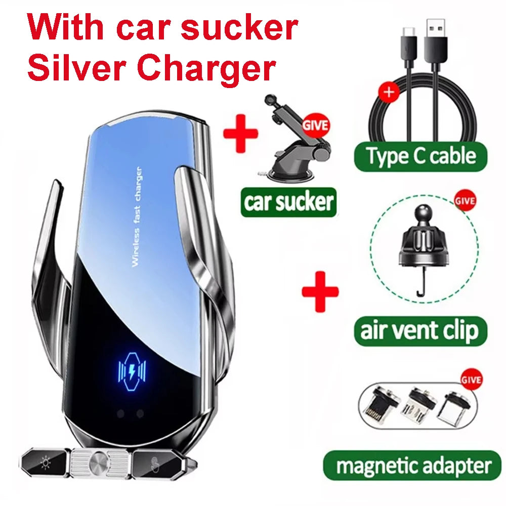 Car Wireless Charger Magnetic Fast Charging Station Air Vent Stand Car Phone Holder Mount For iPhone 16 15 14 13 12 Pro Samsung