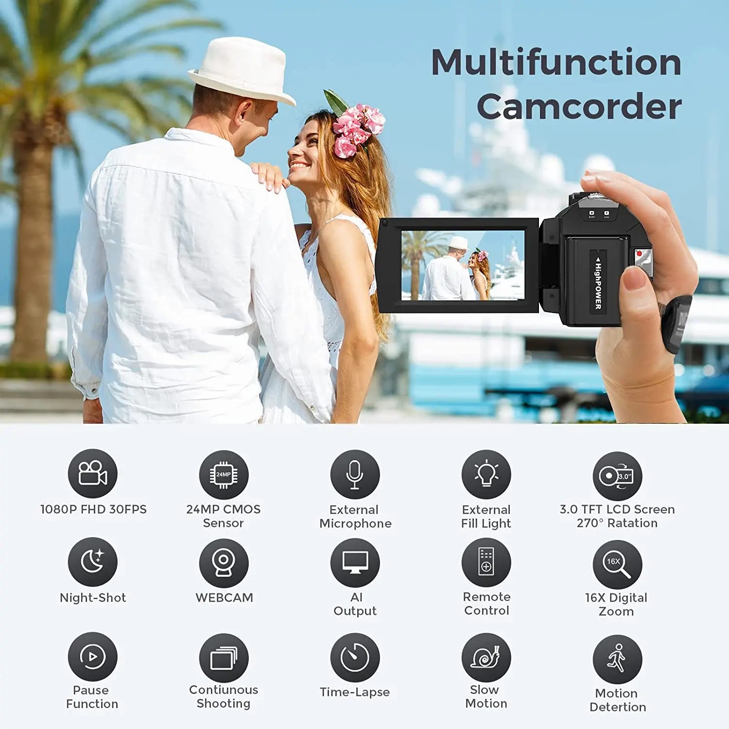 Digital Camera Photographic Cameras With 3.0 Inch Rotating Screen Professional Photo Camera Hd Video Kids Cameras  For Home