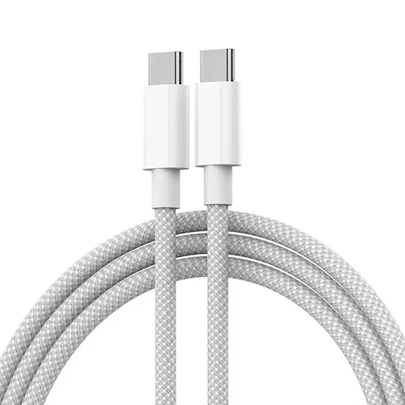 60W PD USB-C To Type C Cable for IPhone 15 16 Pro Fast Charging Wire for Huawei Xiaomi Samsung Colorful Weaving Data Cable Line
