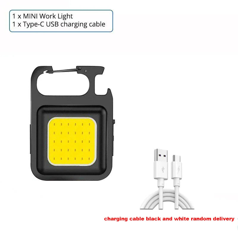 Convenient Carry-on Keychain Camping Light Multi-function COB Rechargeable Emergency Light Mini High Bright Camping Lights