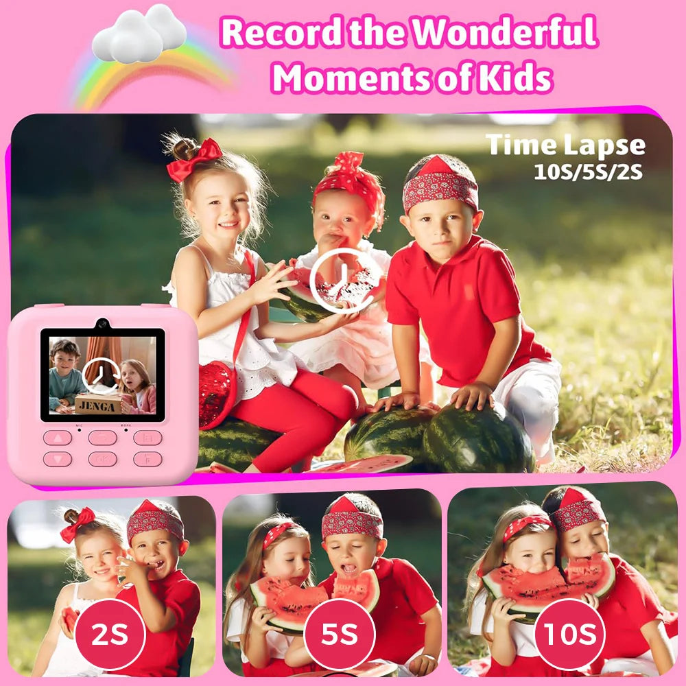 Children Digital Camera Photography Instant Camera 1080P HD Dual Lens Kids Video Recorder Toys for Girls Boys Best Birthday Gift