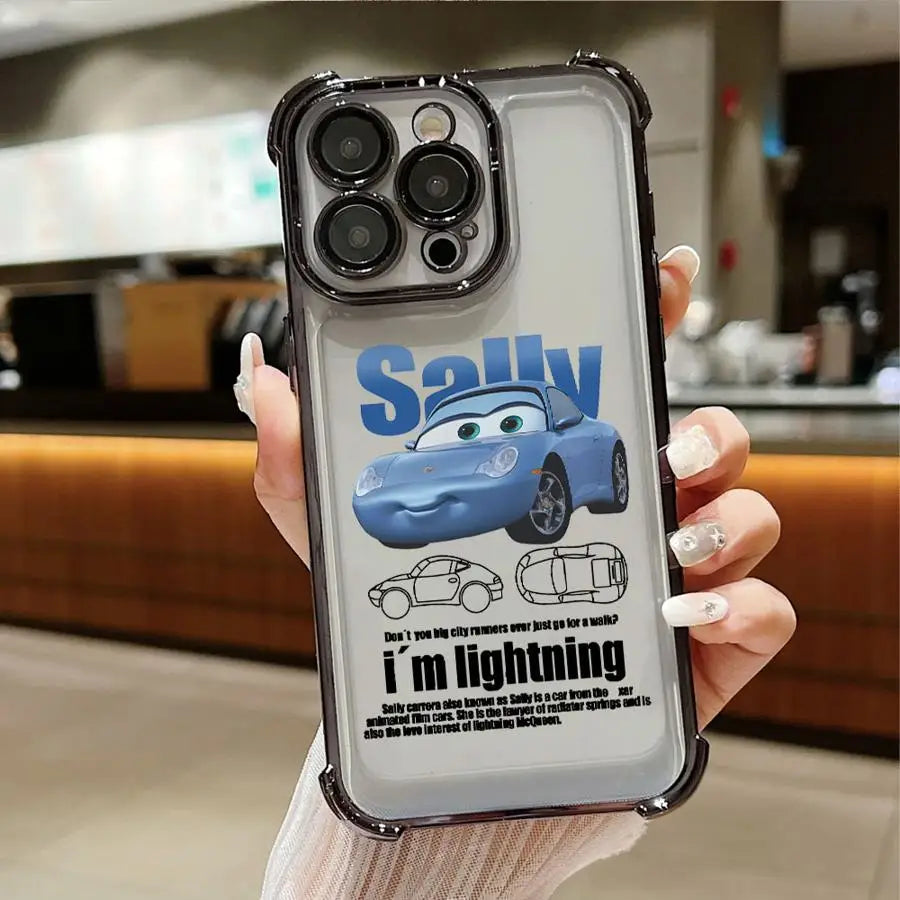 Case for iPhone 13 15 Plus 12 14 16 Pro Max 11 16+ Soft Phone Cover Sally Lightning McQueen