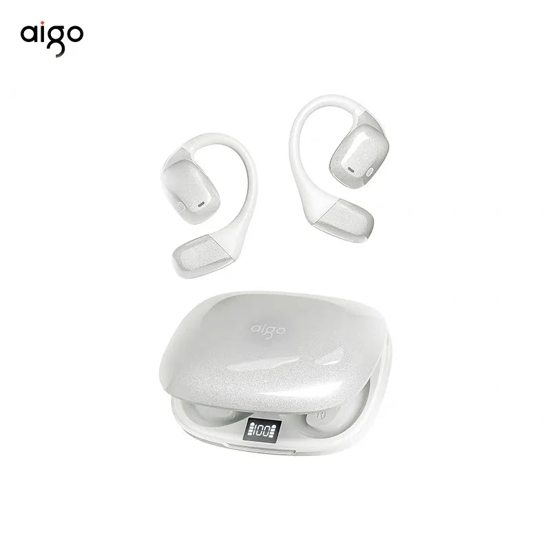Aigo SJ10 AI Translator Multilingual Earphone 500mAh Battery Wireless Open Wearable Headset HD Voice Headphone For Office Travel