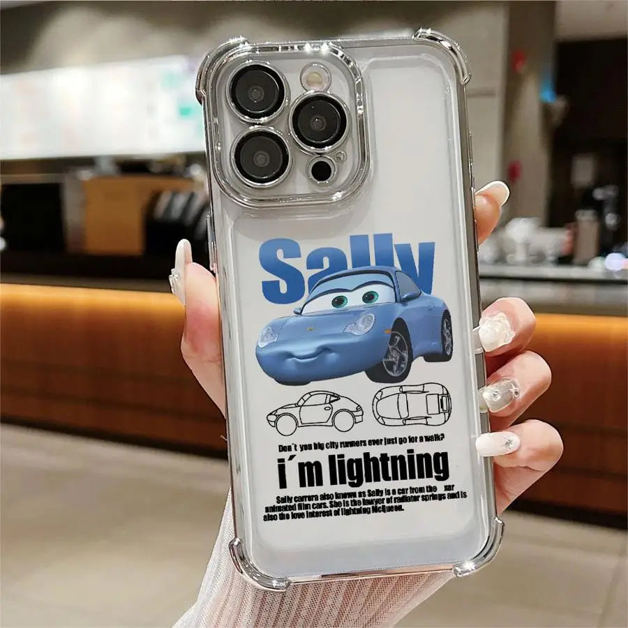 Case for iPhone 13 15 Plus 12 14 16 Pro Max 11 16+ Soft Phone Cover Sally Lightning McQueen