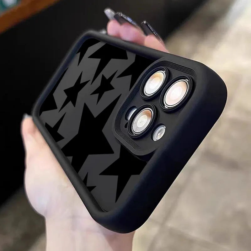 Black Star Design Phone Case For Xiaomi Poco F7 Cases Poco F6 X5 X6 X3 F6 X7 M6 Pro Shockproof Candy Soft Silicone Bumper Cover