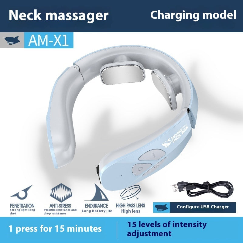 Electric Neck Massager EMS Pulse Rechargeable USB Cervical Traction