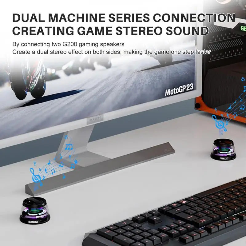 Magnetic Mini Smart light Audio Bluetooth Speaker, G200 5W  Speakers Wireless with Bluetooth 5.3, RGB Light, Game Mode, 7H Playt