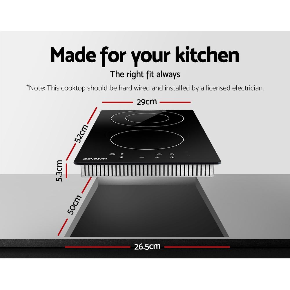 Devanti Electric Ceramic Cooktop 30cm Kitchen Cooker Cook Top Hob