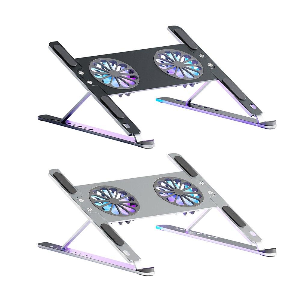 Adjustable Laptop Stand Cooling Pad with 2 Detachable Fan