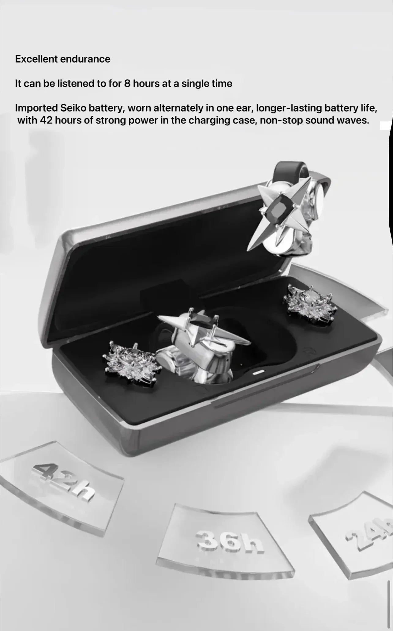 ERDU headphones Bluetooth ear clip magnetic jewelry headphones automatic noise reduction sports wireless 360 ° surround sound