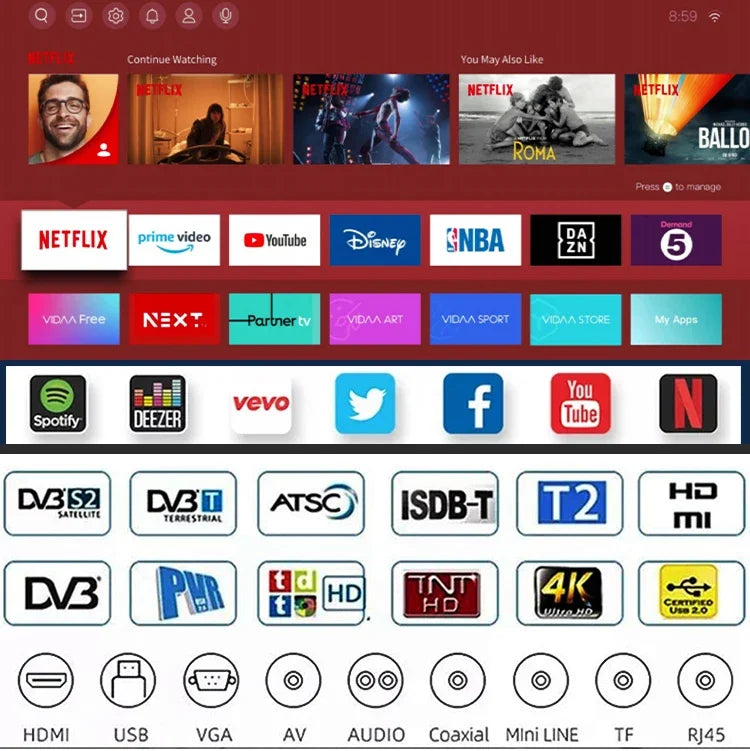 Factory Price 43 Inches Frameless Smart TV 110-240v 50/60Hz LCD Screen FHD 32  43 50  Smart TV