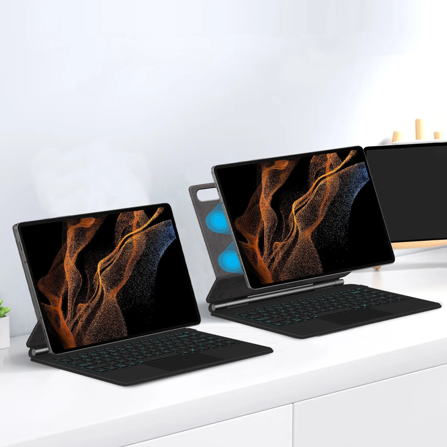 Magic Keyboard For Samsung Galaxy Tab S8 Ultra S10 S9 14.6 Inch S8U Tablet Magnetic Book Cover Case X900 X906 Backlight Touchpad