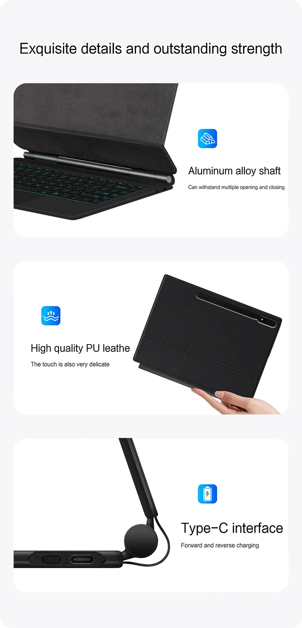 Magic Keyboard For Samsung Galaxy Tab S8 Ultra S10 S9 14.6 Inch S8U Tablet Magnetic Book Cover Case X900 X906 Backlight Touchpad