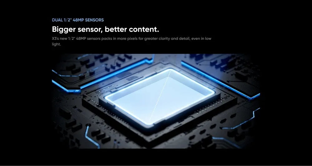 Insta360 X3 – A Waterproof 360-Degree Action Camera Featuring 1/2-Inch 48MP Sensors, 5.7K 360 Active HDR Video Resolution, 72MP