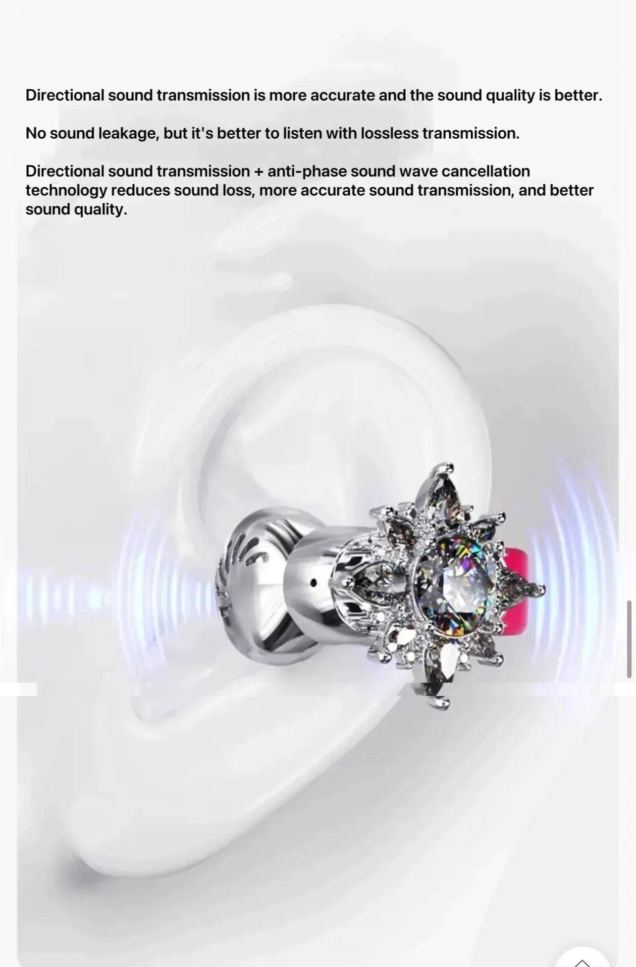 ERDU headphones Bluetooth ear clip magnetic jewelry headphones automatic noise reduction sports wireless 360 ° surround sound