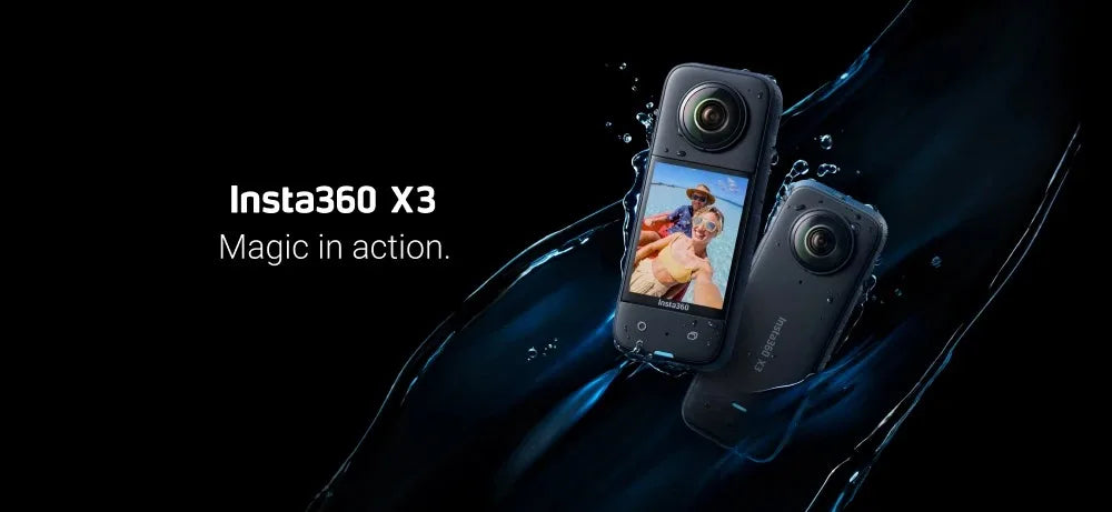Insta360 X3 – A Waterproof 360-Degree Action Camera Featuring 1/2-Inch 48MP Sensors, 5.7K 360 Active HDR Video Resolution, 72MP