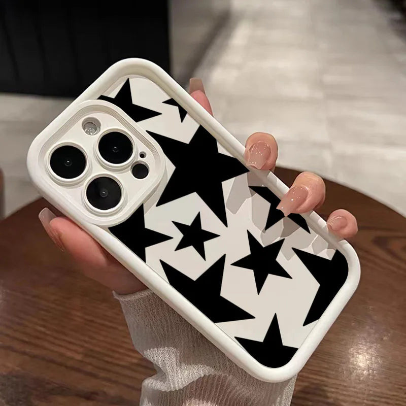 Black Star Design Phone Case For Xiaomi Poco F7 Cases Poco F6 X5 X6 X3 F6 X7 M6 Pro Shockproof Candy Soft Silicone Bumper Cover