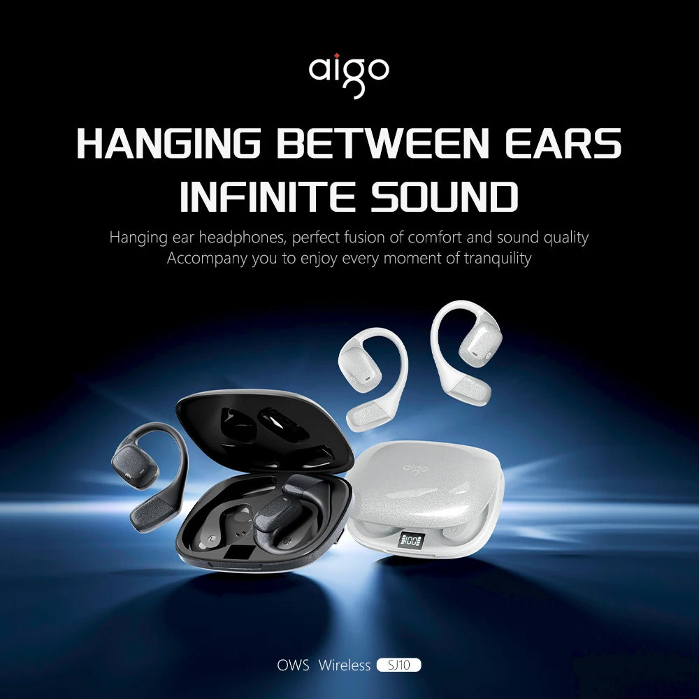 Aigo SJ10 AI Translator Multilingual Earphone 500mAh Battery Wireless Open Wearable Headset HD Voice Headphone For Office Travel