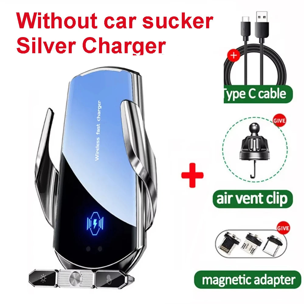 Car Wireless Charger Magnetic Fast Charging Station Air Vent Stand Car Phone Holder Mount For iPhone 16 15 14 13 12 Pro Samsung