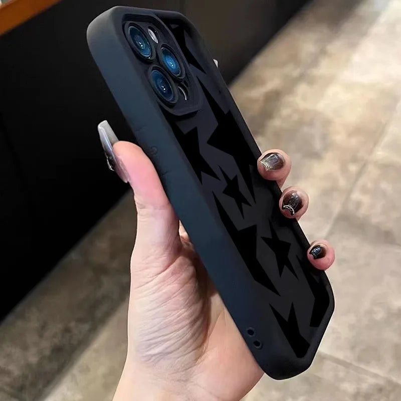 Black Star Design Phone Case For Xiaomi Poco F7 Cases Poco F6 X5 X6 X3 F6 X7 M6 Pro Shockproof Candy Soft Silicone Bumper Cover
