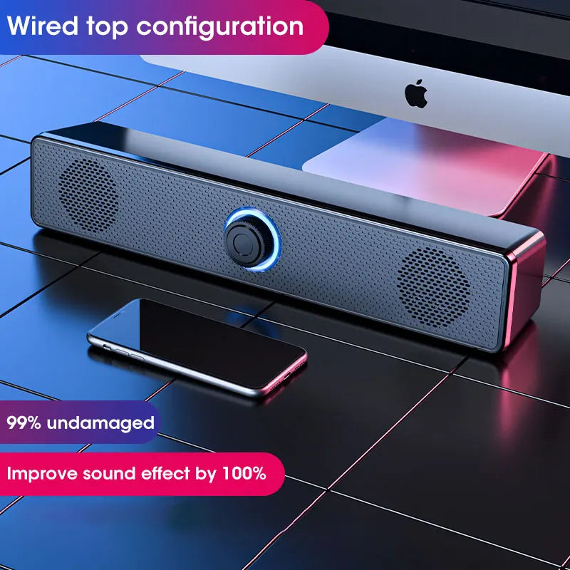 Long desktop dual speakers wired 1002, wireless Bluetooth 3511, USB-powered, AUX 3.5mm,LED lights 3D stereo laptop TV speaker