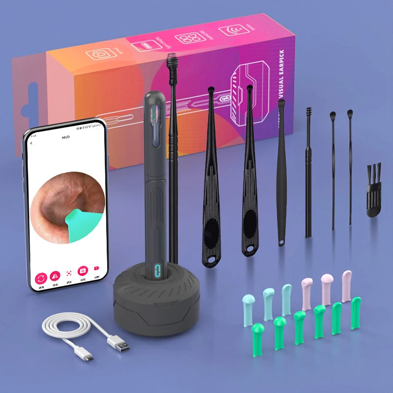 Ear Cleaner With Camera 6 LED Lights 3.6mm Lens WiFi Ear Wax Removal Tool Camera Take Video Photos HD Earpick Gifts