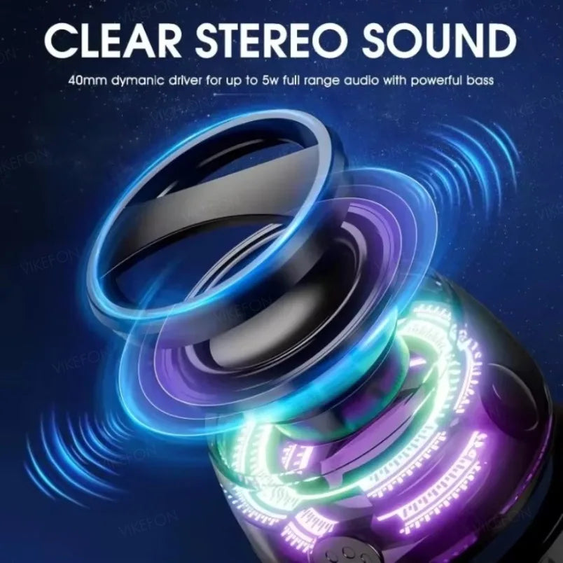 Outdoor Magnetic Bluetooth Speaker Wireless Portable Travel Stereo Speaker With RGB Color Light and Mini Phone Holder for ios