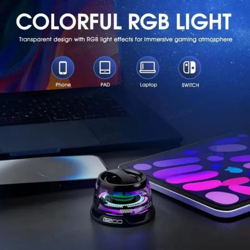 Outdoor Magnetic Bluetooth Speaker Wireless Portable Travel Stereo Speaker With RGB Color Light and Mini Phone Holder for ios