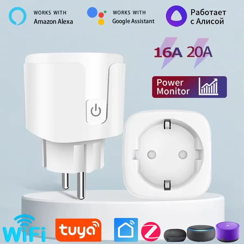 Smart Plug WIFI/Zigbee EU Smart Socket With Power Monitor Timing Voice Control Smart Home DIY Works Whit Alexa Google Home Alice