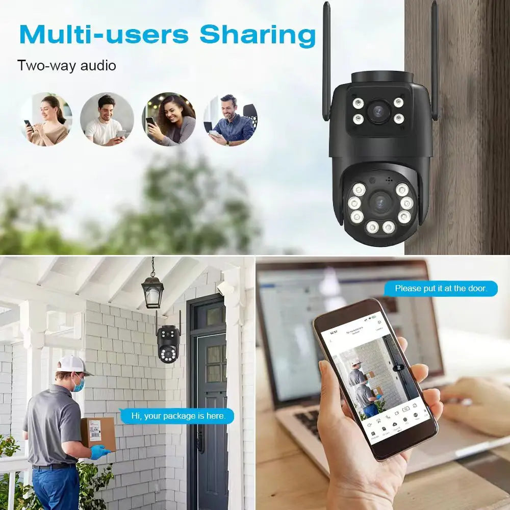 BELIA 4K 8MP WiFi Surveillance Camera,4X Digital Zoom,  PTZ IP Camera ONVIF Dual Lens, AI Human Detect, Outdoor Security ICSEE