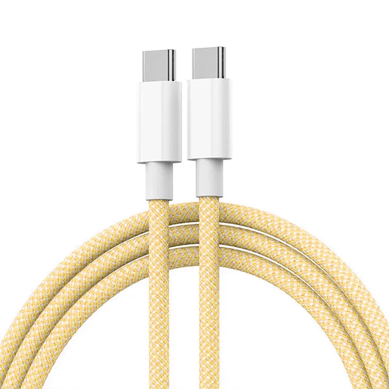 60W PD USB-C To Type C Cable for IPhone 15 16 Pro Fast Charging Wire for Huawei Xiaomi Samsung Colorful Weaving Data Cable Line