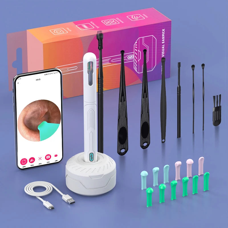 Ear Cleaner With Camera 6 LED Lights 3.6mm Lens WiFi Ear Wax Removal Tool Camera Take Video Photos HD Earpick Gifts