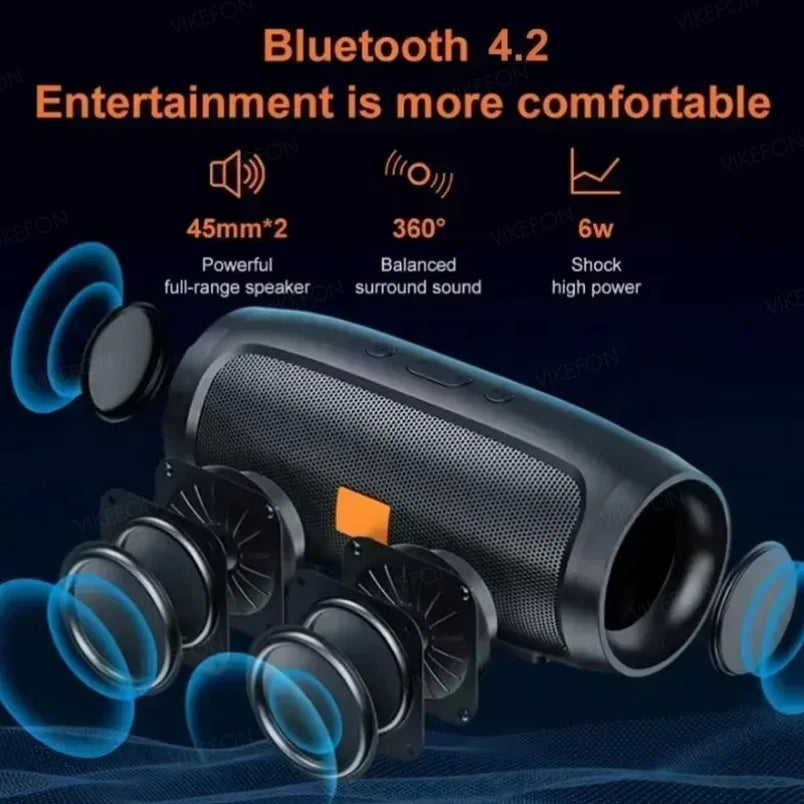 Portable Subwoofer Bluetooth Speakers Support FM Radio TF Card Outdoor Stereo Surround Waterproof Loudspeaker Wireless Sound Box