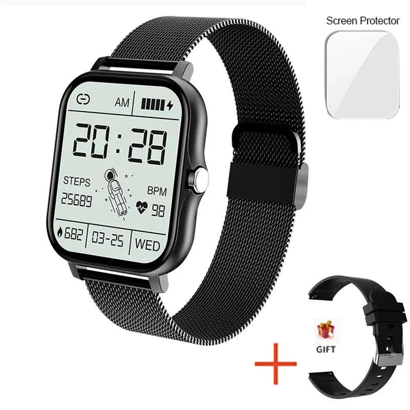 2025 Smart Watch 1.44'' Inch Color Screen Bluetooth Call Heart Rate/Blood Oxygen/Pressure Monitoring Smartwatch For Women Men