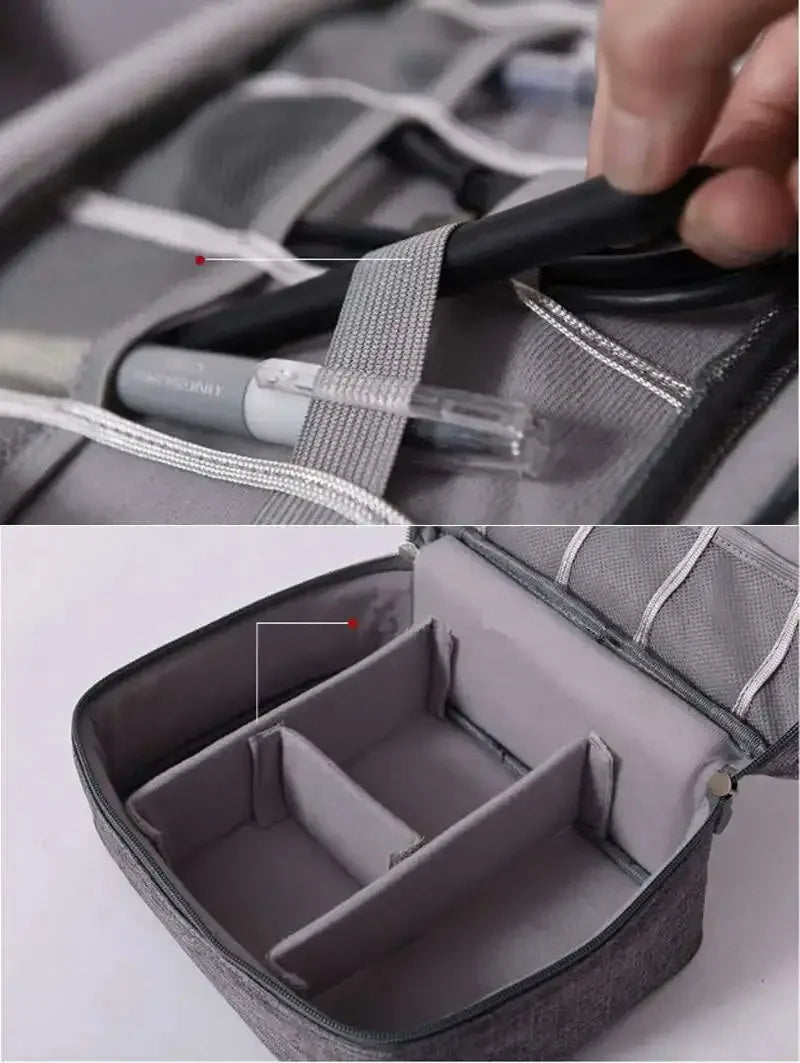 Multifunction Storage Bag Waterproof Electronics Organizer Portable Travel Cable Data Digital Gadget Makeup Zipper Organizer Bag