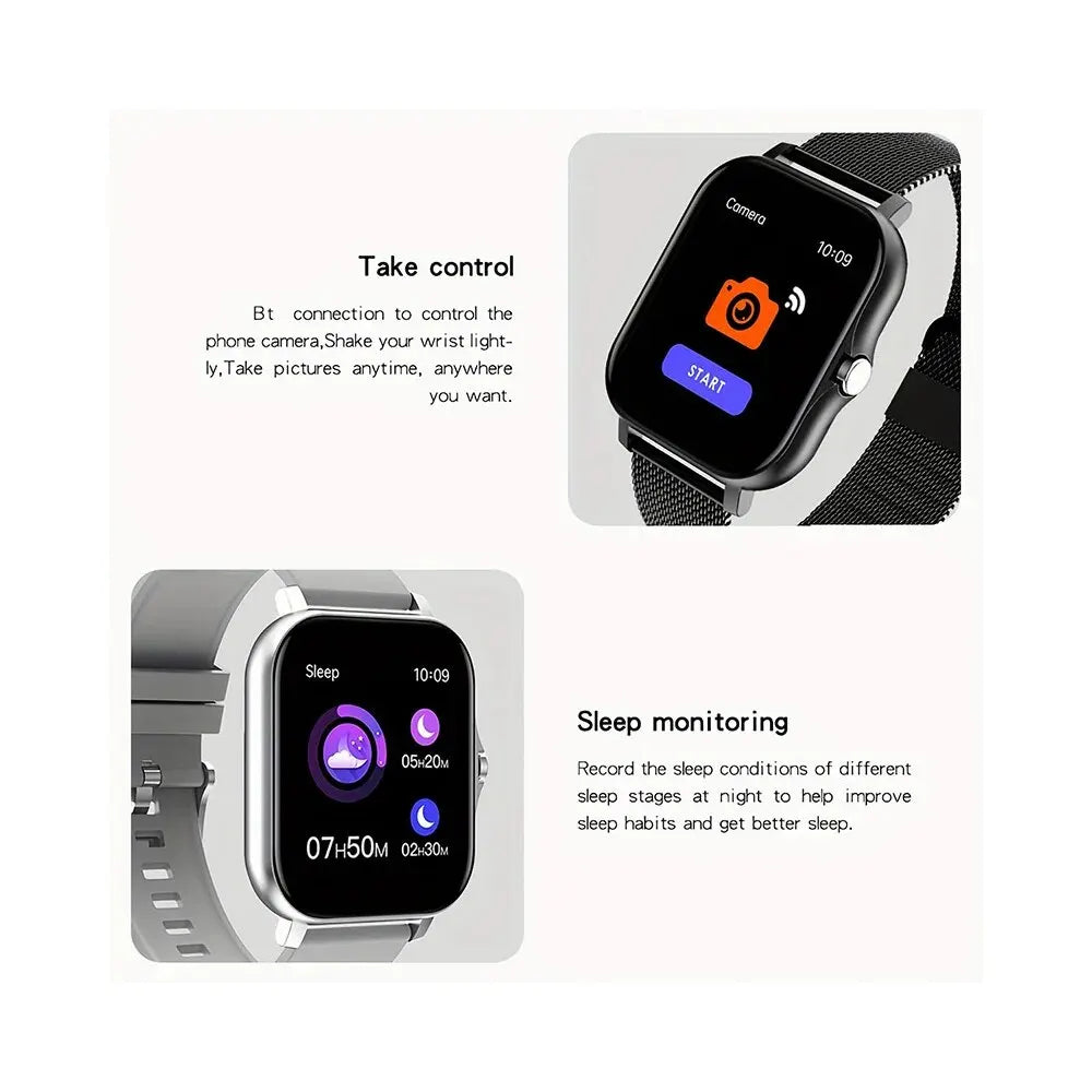 2025 Smart Watch 1.44'' Inch Color Screen Bluetooth Call Heart Rate/Blood Oxygen/Pressure Monitoring Smartwatch For Women Men