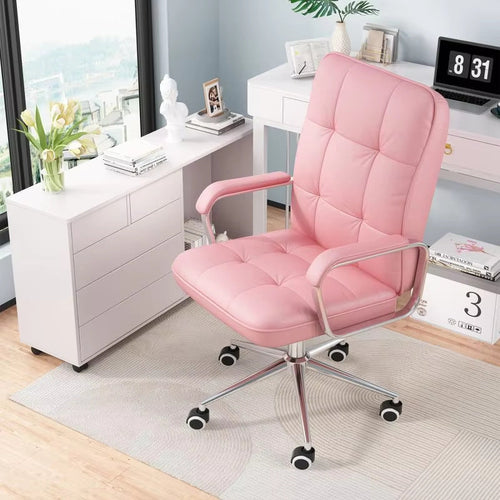 Computer Leather Desk Office Chair Swivel Lift Training Student Study
