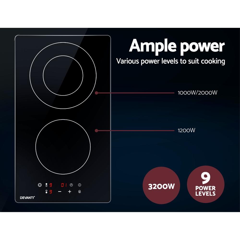 Devanti Electric Ceramic Cooktop 30cm Kitchen Cooker Cook Top Hob