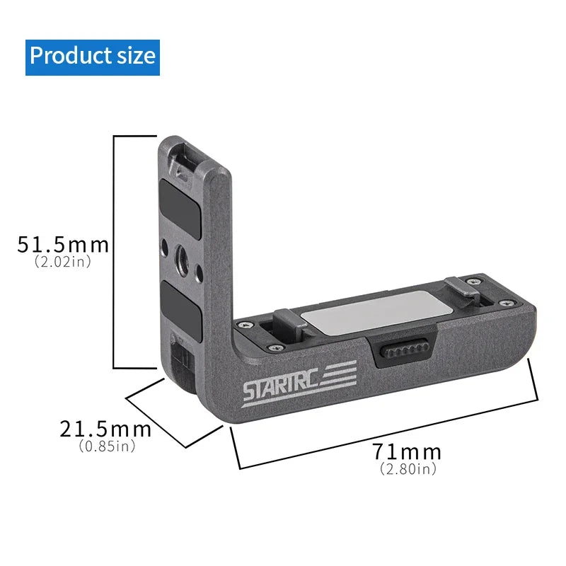 STARTRC For DJI Action 5 Pro L-Type Quick Release Bracket Osmo 4/3 Magnetic Base Horizontal Shot Vertical Shot Stand Accessories