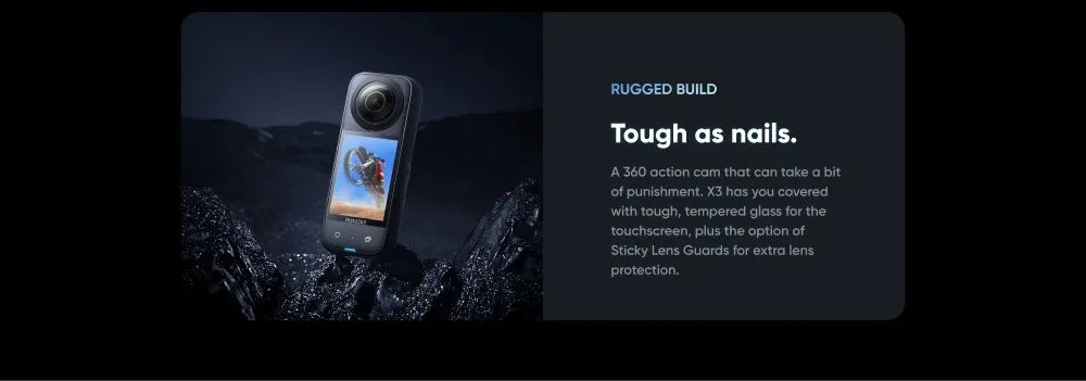 Insta360 X3 – A Waterproof 360-Degree Action Camera Featuring 1/2-Inch 48MP Sensors, 5.7K 360 Active HDR Video Resolution, 72MP