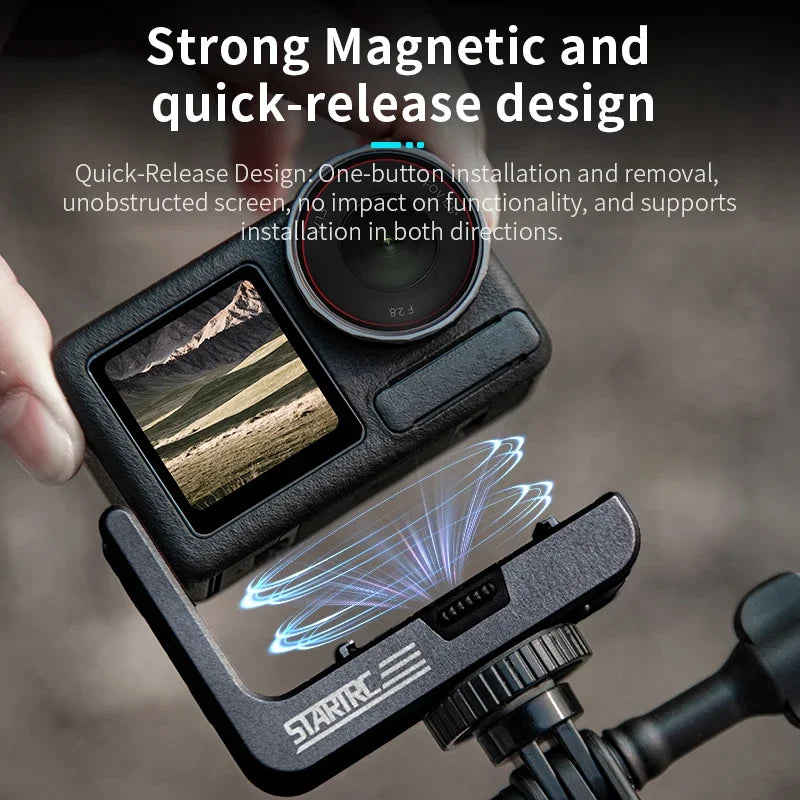 STARTRC For DJI Action 5 Pro L-Type Quick Release Bracket Osmo 4/3 Magnetic Base Horizontal Shot Vertical Shot Stand Accessories