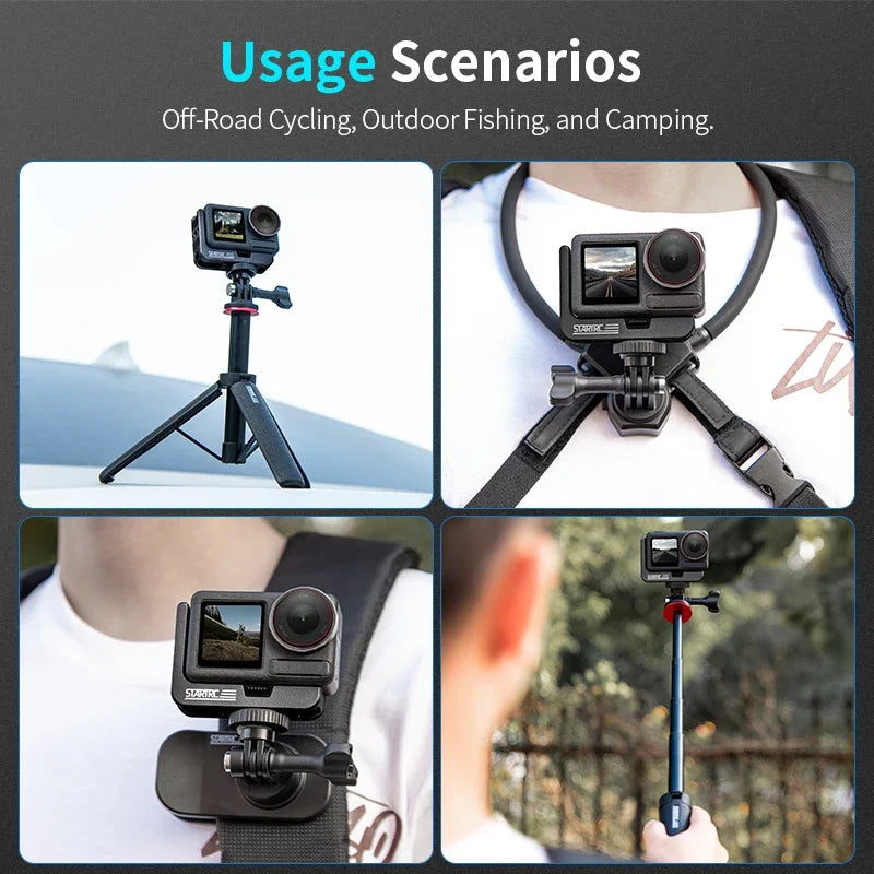 STARTRC For DJI Action 5 Pro L-Type Quick Release Bracket Osmo 4/3 Magnetic Base Horizontal Shot Vertical Shot Stand Accessories