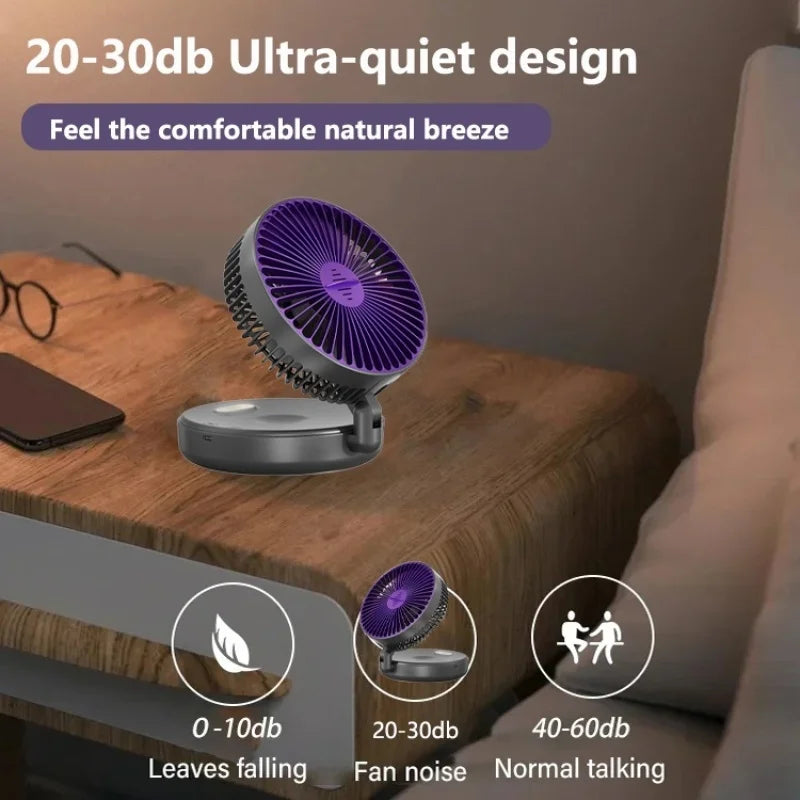 6 Inch Multifunctional Foldable Glow-in-the-dark Fan Desktop USB Mute