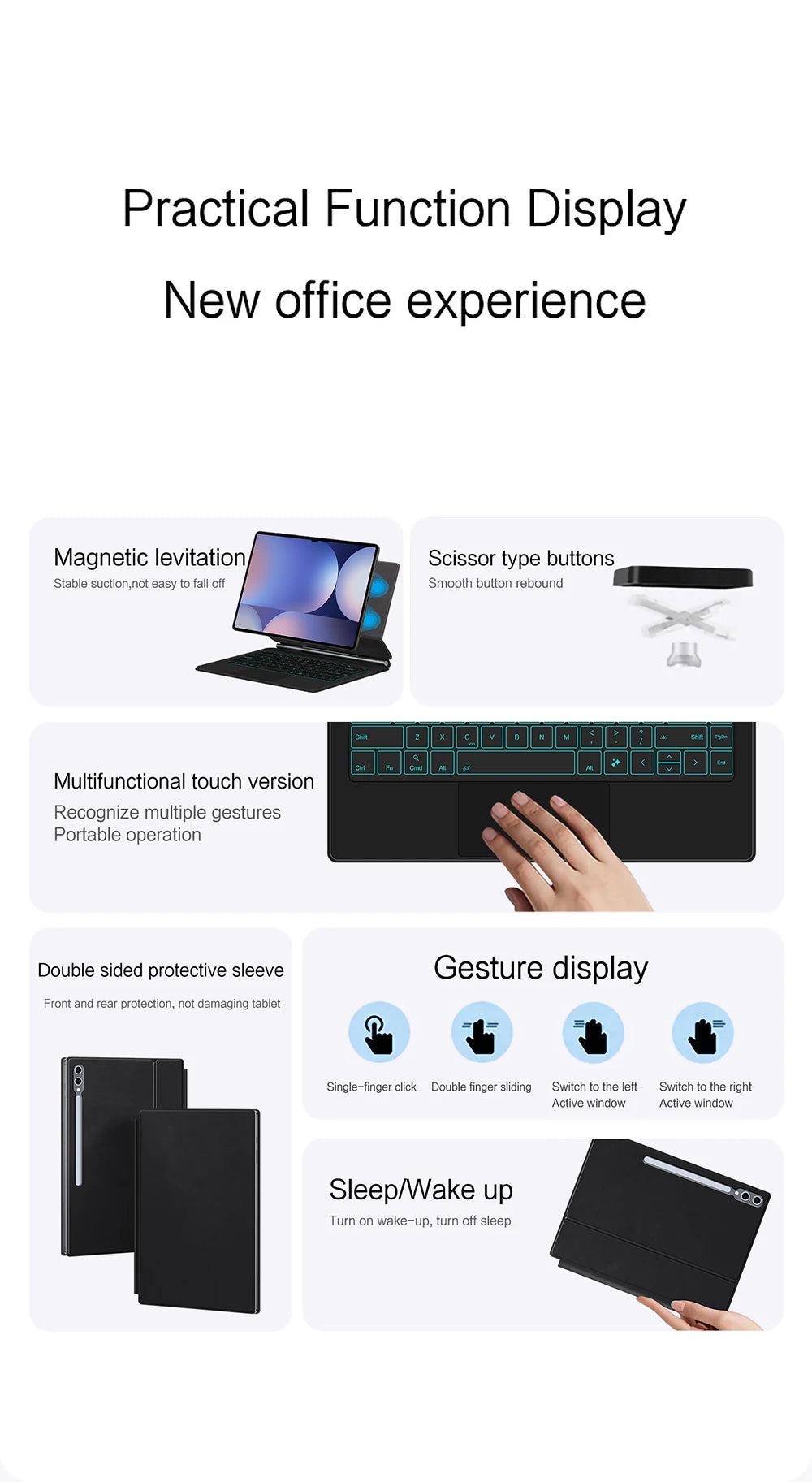 Magic Keyboard For Samsung Galaxy Tab S8 Ultra S10 S9 14.6 Inch S8U Tablet Magnetic Book Cover Case X900 X906 Backlight Touchpad