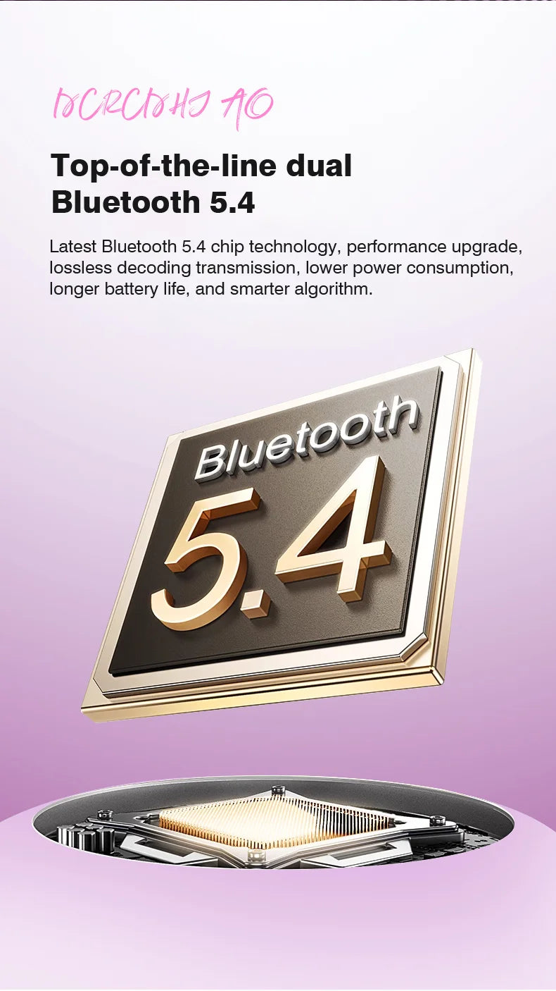 Open Ear Wireless Earphones With Mics Sports Ear Clip on Earbuds Touch Control LED Power Display Bluetooth 5.4 OWS Headphones