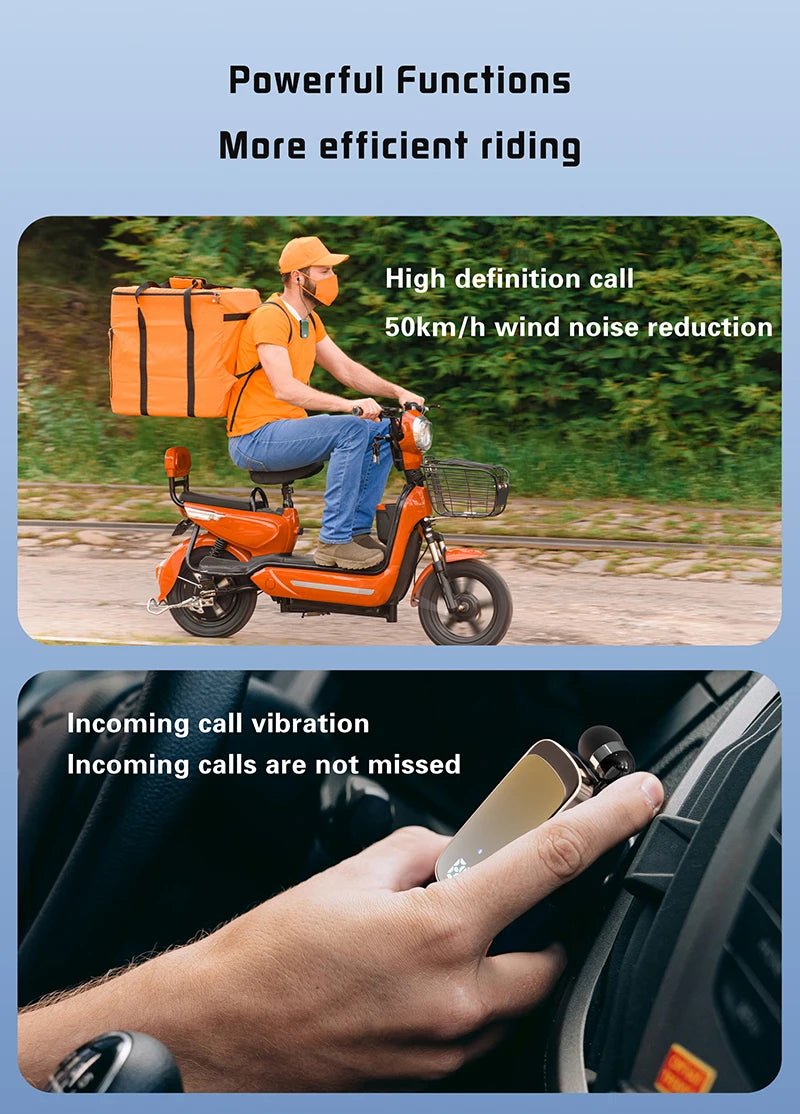 # K65 Lavalier Business Bluetooth 5.2 Headset Talk/Music Time 20 Hours LED Digital Display Noice Cancelling Wireless Earphones