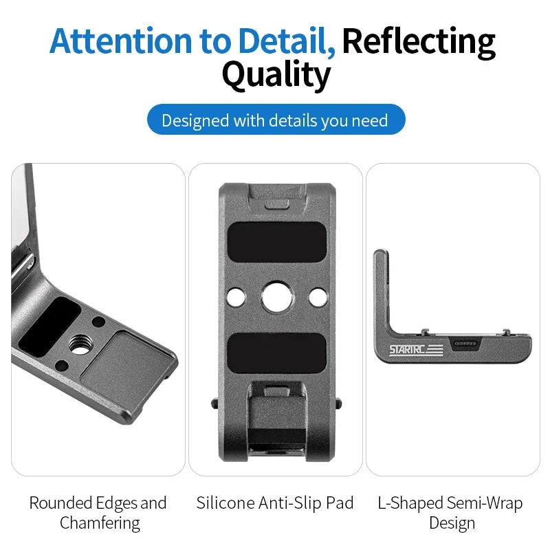 STARTRC For DJI Action 5 Pro L-Type Quick Release Bracket Osmo 4/3 Magnetic Base Horizontal Shot Vertical Shot Stand Accessories