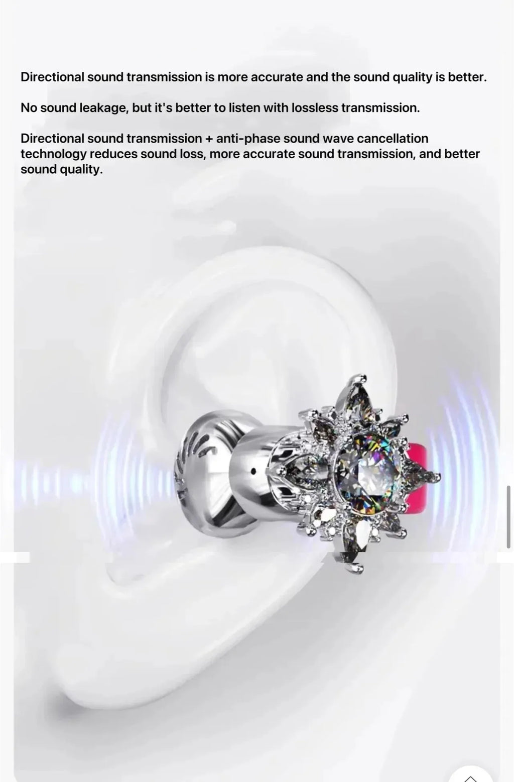 ERDU headphones Bluetooth ear clip magnetic jewelry headphones automatic noise reduction sports wireless 360 ° surround sound