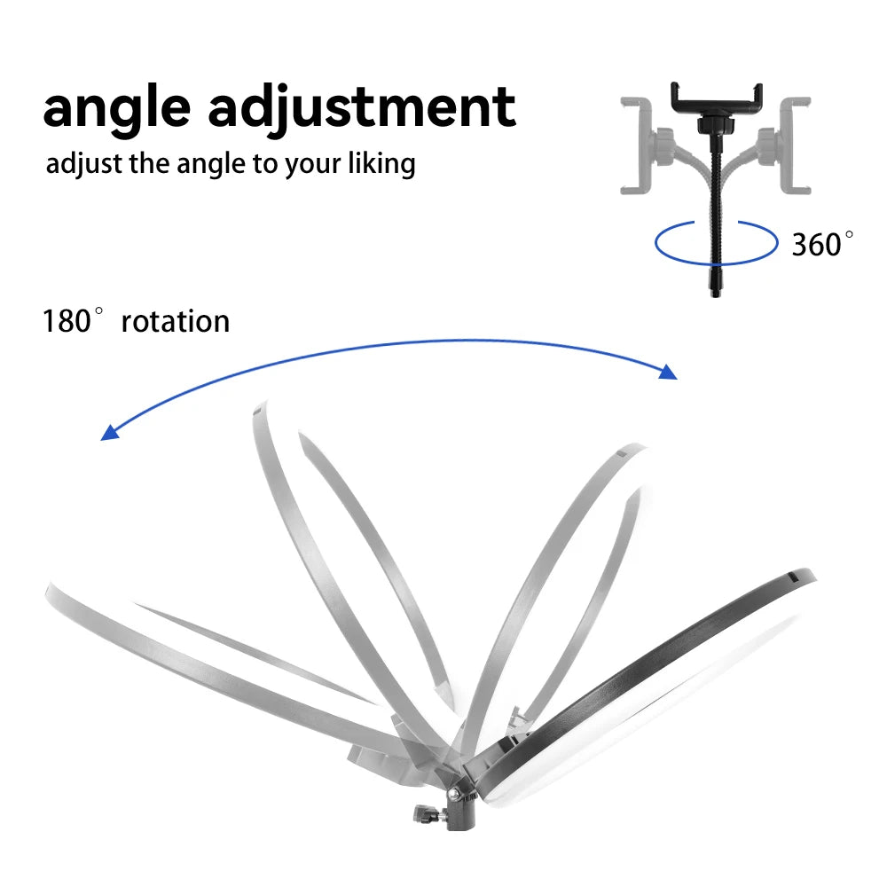 18 Inch 45cm Selfie RGB Ring Light with Tripod Usb Rechargeable LED Light, Dimmable, for Photo Studio