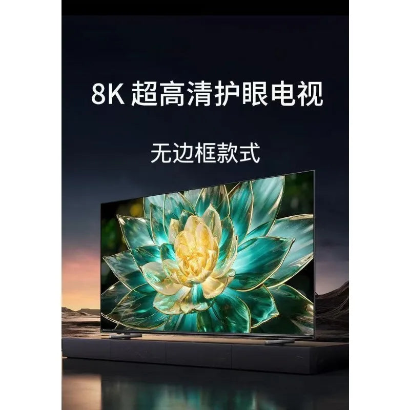 "85 Inch Frameless Smart TV 8K Ultra HD, AI Android TV with Voice Control, HDR10+, for Living Room Home Theater Entertainment"